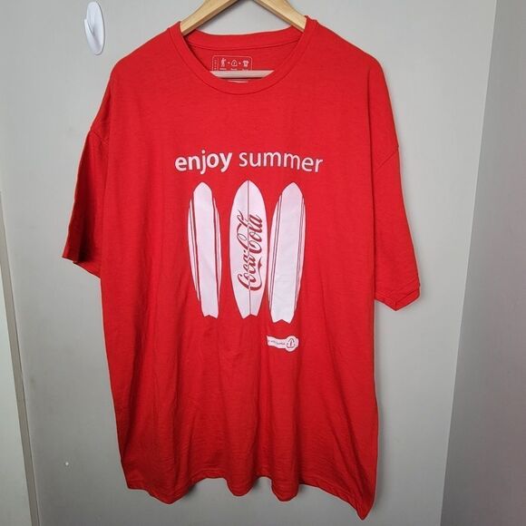 Coca Cola Enjoy Summer Surfboard Red Tshirt 2XL - Picture 1 of 3